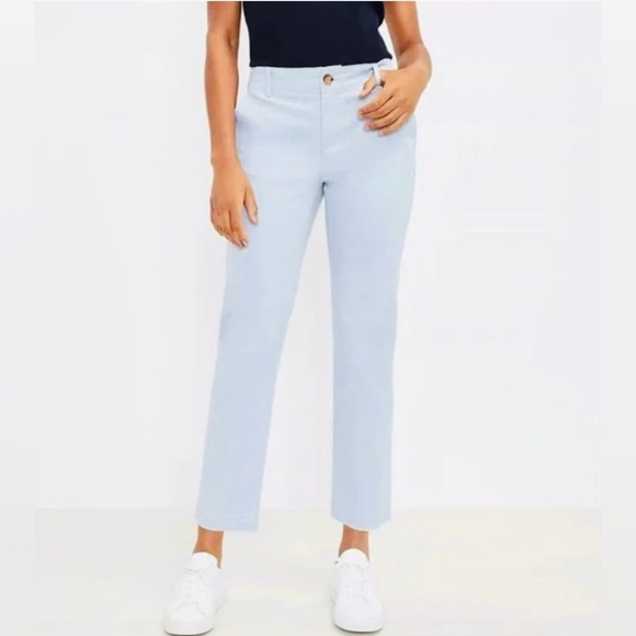 Ann Taylor LOFT Slim Ankle Chino Pant in Light Blue, Size 4 - Picture 2 of 11